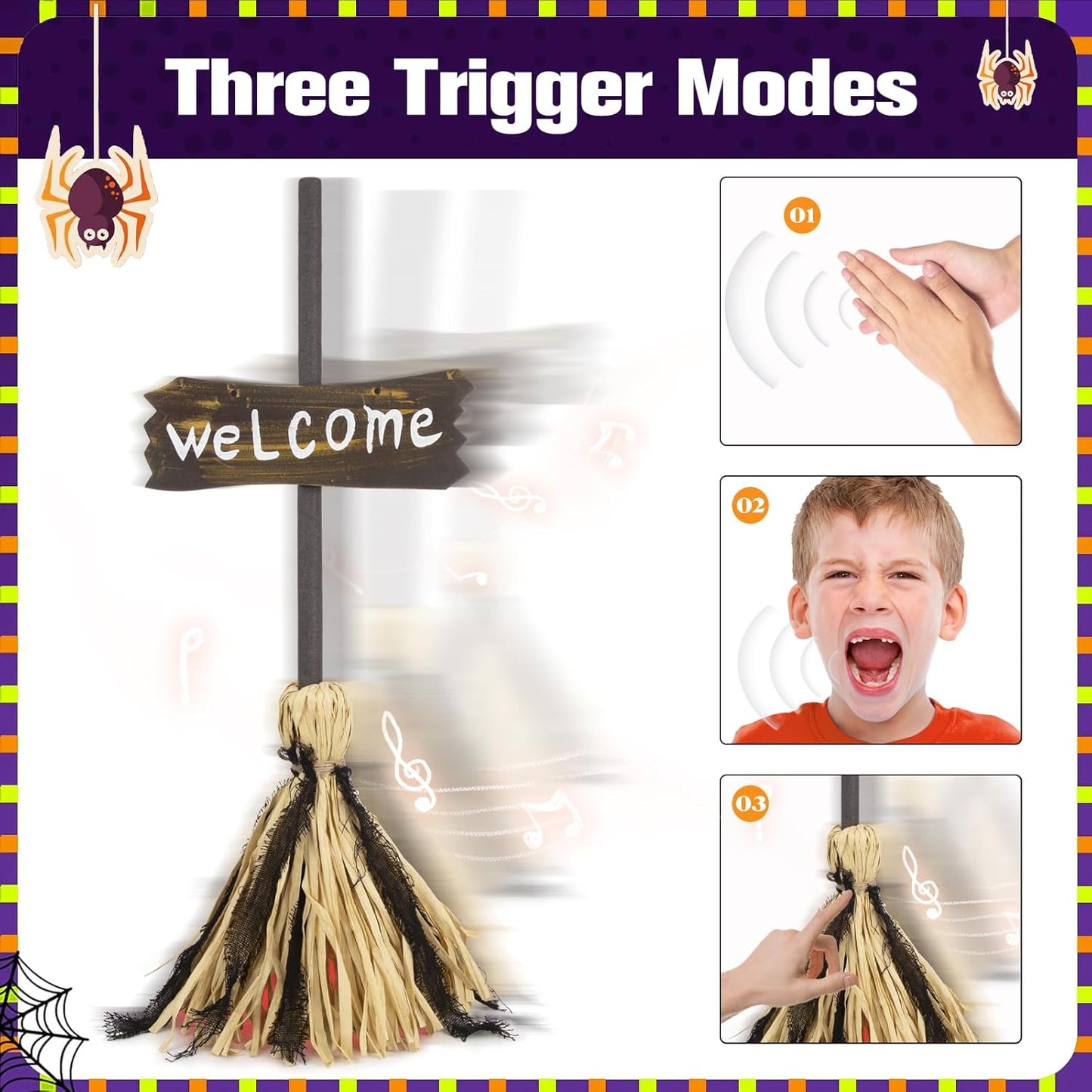 🔥🔥Floating Witch Sound Dancing Broom-Halloween
