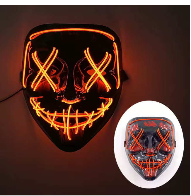 Wireless Halloween Neon LED Purge Mask Masque Masquerade Party Masks Light Grow in the Dark Horror Mask Glowing Masker