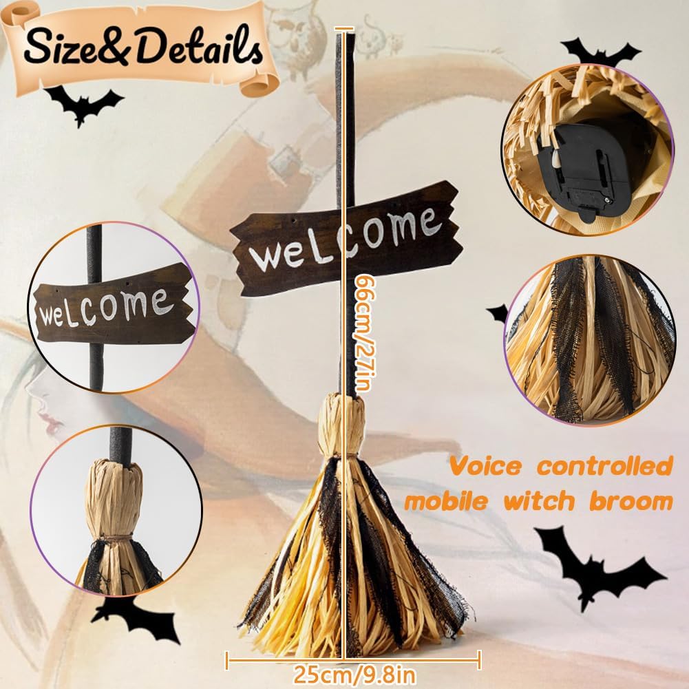 🔥🔥Floating Witch Sound Dancing Broom-Halloween