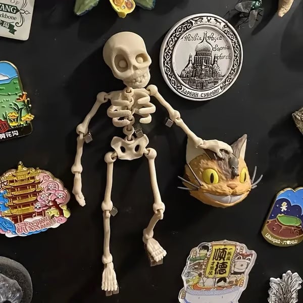 🎃Halloween Hot Sale ✨3D Printed Vintage Skeleton Magnetic Figurine 🎃
