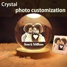 💝Custom Crystal Ball with Lamp,Customizable Gifts,3D Crystal Photo Personalized🎁