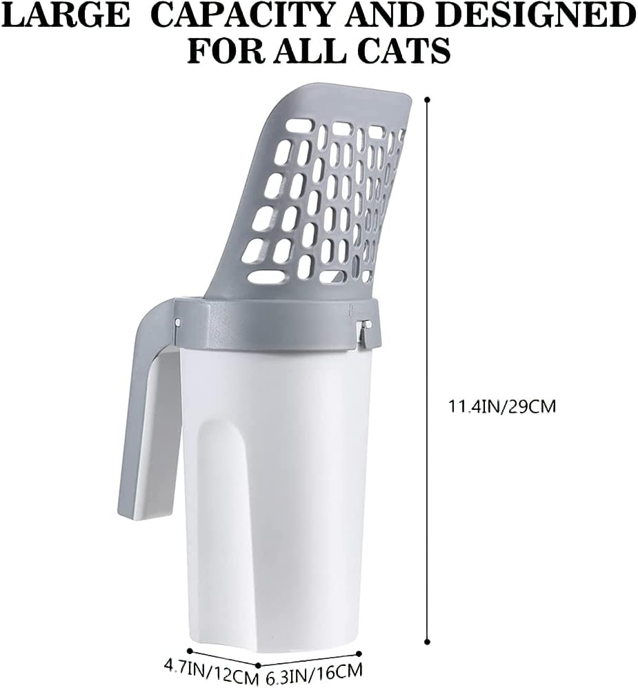 Cat litter scooper with Holder - built-in trash