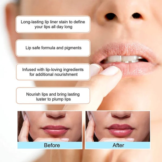 Peel-Off Lip Liner Stain - All Day & Night Lipliner with Hyaluronic Acid & Vitamin E - Long Lasting Formula