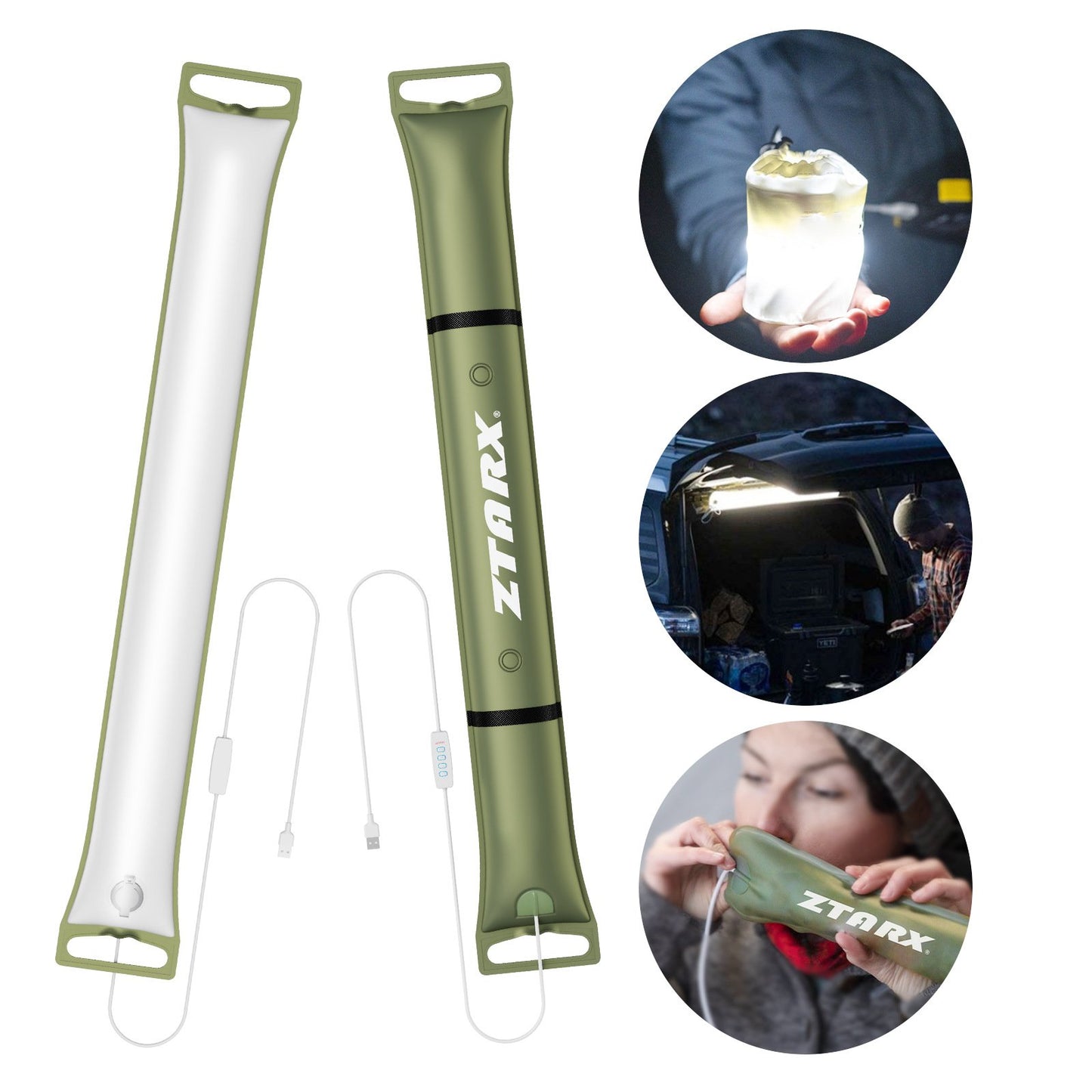 Outdoor Solar Foldable Inflatable Camping Lantern-LED Light Tube