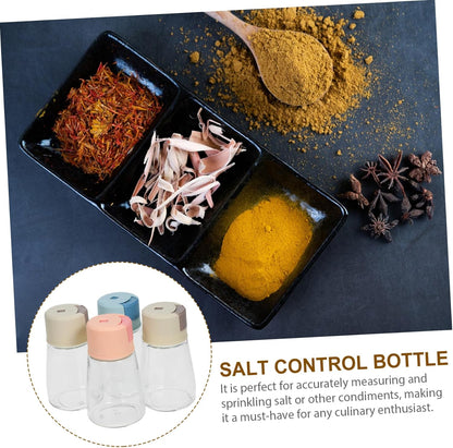 4pcs Press-type Seasoning Dispenser Jar Transparent Measuring Spice Containers for Kitchen Spice Metering Bottles for Healthy Cooking