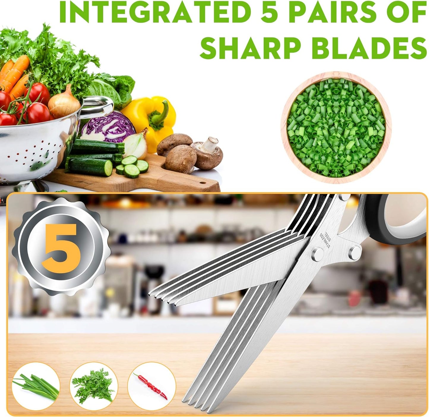 The 5-Blade Precision Herb Cutter