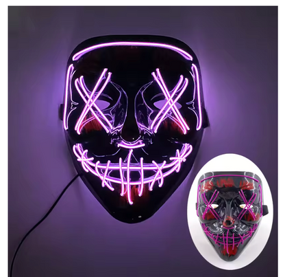 Wireless Halloween Neon LED Purge Mask Masque Masquerade Party Masks Light Grow in the Dark Horror Mask Glowing Masker
