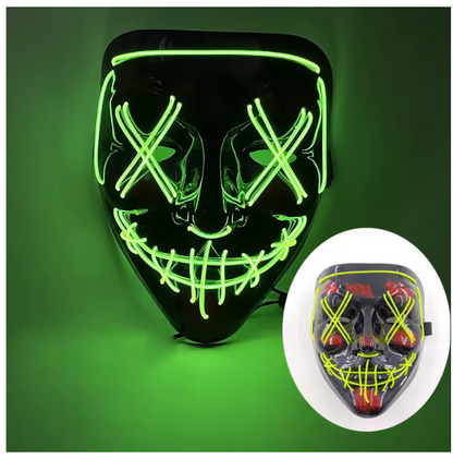 Wireless Halloween Neon LED Purge Mask Masque Masquerade Party Masks Light Grow in the Dark Horror Mask Glowing Masker