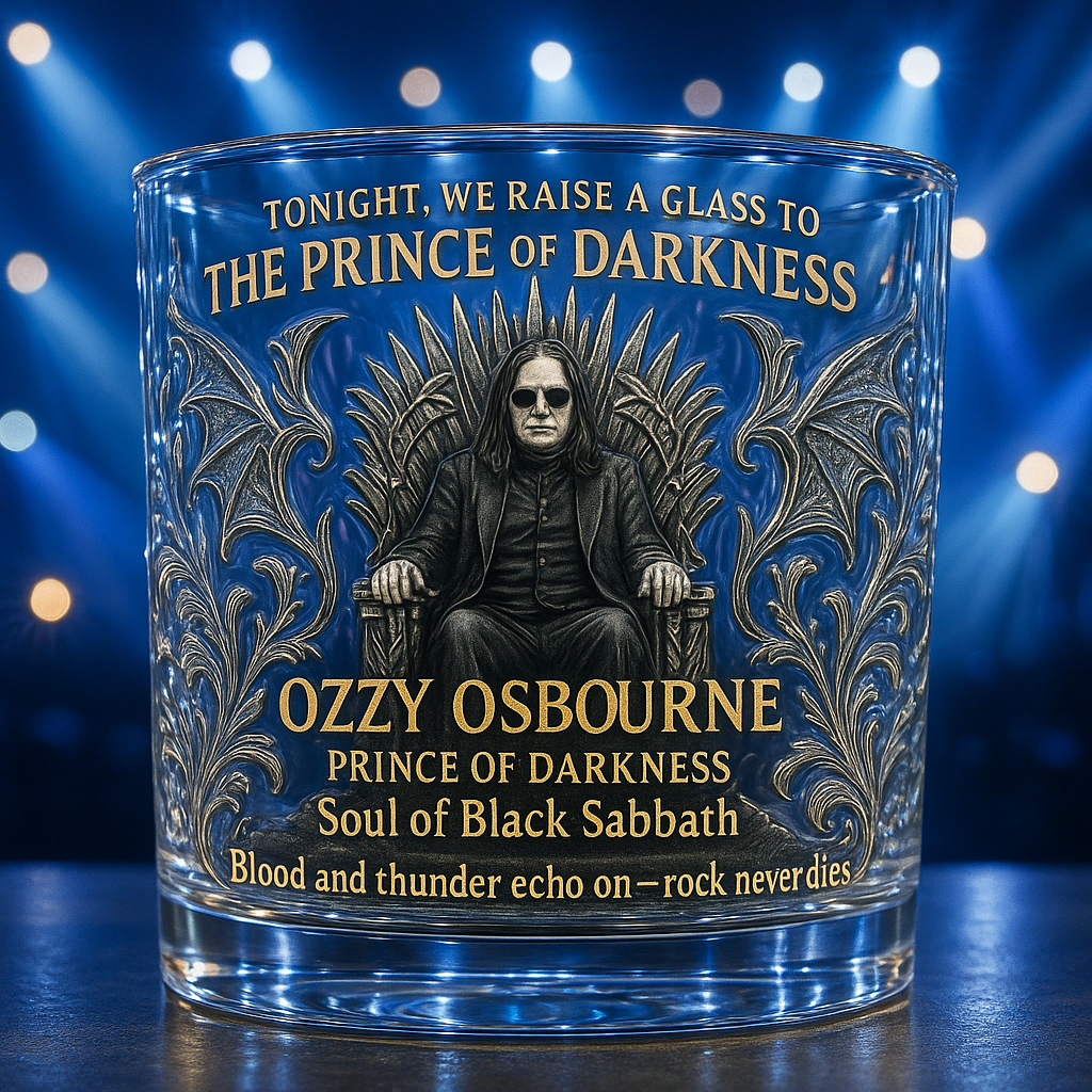 Ozzy Osbourne Memorial Glass – Raise a Toast to the Prince of Darkness🥃🖤