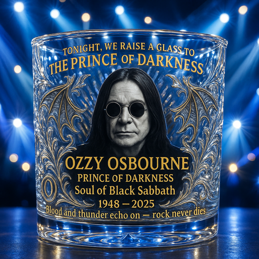 Ozzy Osbourne Memorial Glass – Raise a Toast to the Prince of Darkness🥃🖤